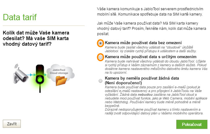 Change data plan option